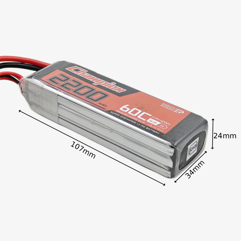 11.1V 2200mAh 3S 60C Lithium-Polymer Rechargeable Battery