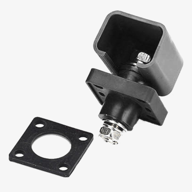 120A Copper Bolt Type Double Threaded Square Battery Terminal - Black