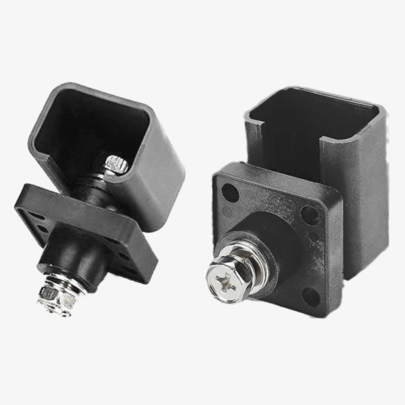 120A Copper Bolt Type Double Threaded Square Battery Terminal - Black