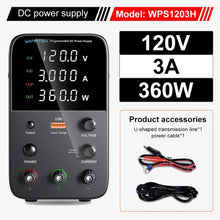 Load image into Gallery viewer, WANPTEK WPS1203H Adjustable DC Power Supply 120V/3A (360W)