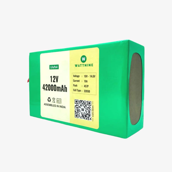 WATTNINE® 12.8V 42Ah Rechargeable Lithium Ion (LifePo4) Battery Pack with 3 year Warranty