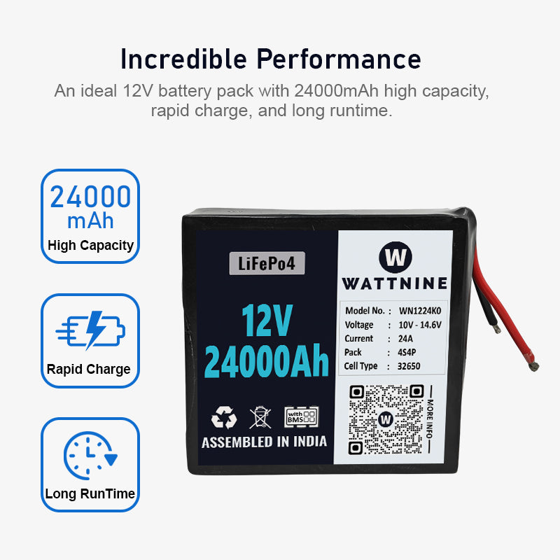 12V 24000mah LFP battery