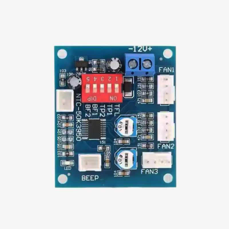 DC12V PWM DC Fan Speed Controller Variable Speed Temperature Speed Controller with Temperature Probe High Temperature Alarm
