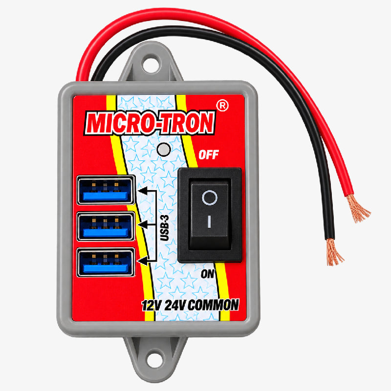 12V/24V 3-Port USB Charging Power Module with ON/OFF Switch