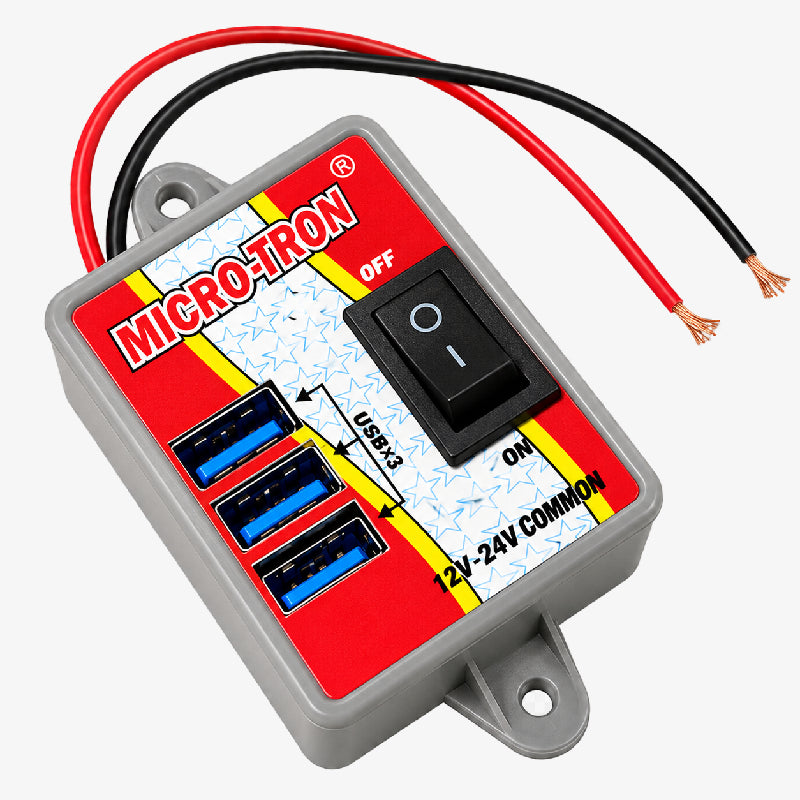 12V/24V 3-Port USB Charging Power Module with ON/OFF Switch
