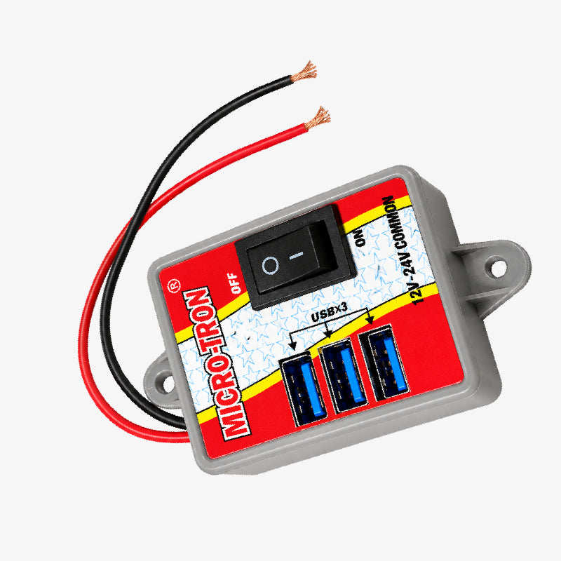 12V/24V 3-Port USB Charging Power Module with ON/OFF Switch