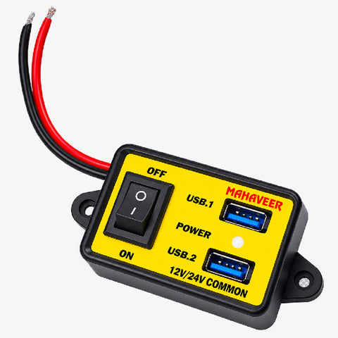 12V/24V Dual USB Charging Power Module with ON/OFF Switch