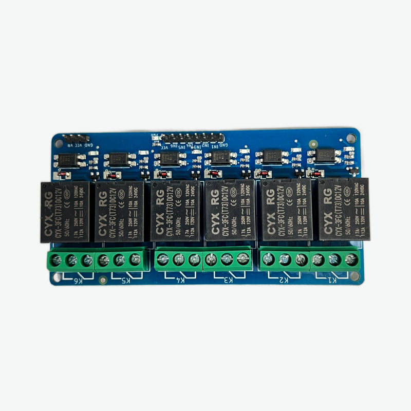 12V 6 Channel Relay Module with Optocoupler – QuartzComponents