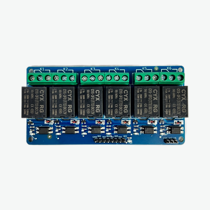 12V 6 Channel Relay Module with Optocoupler – QuartzComponents