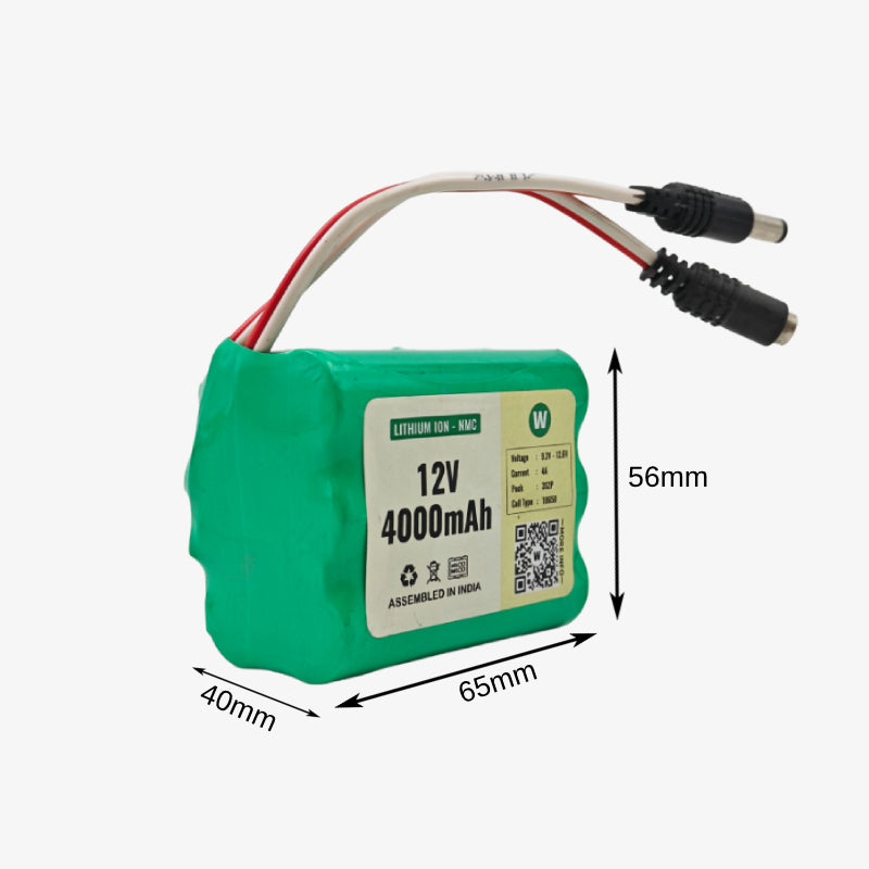 12V 4000mAh Rechargeable Li-ion Battery Pack