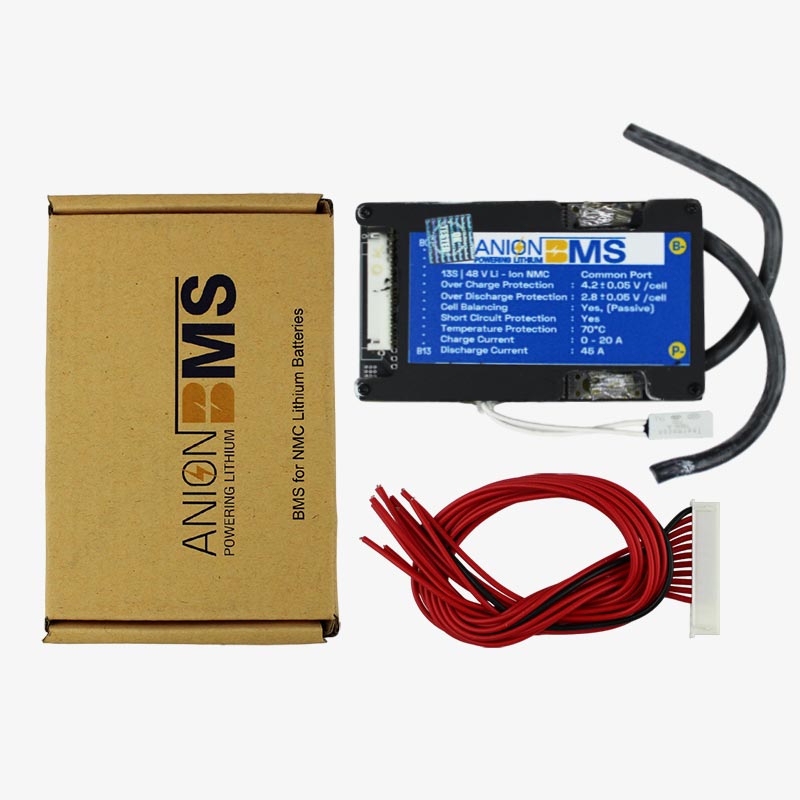 13S 48V 45A BMS for Lithium Ion NMC Battery With Cell Balancing (Common Port)