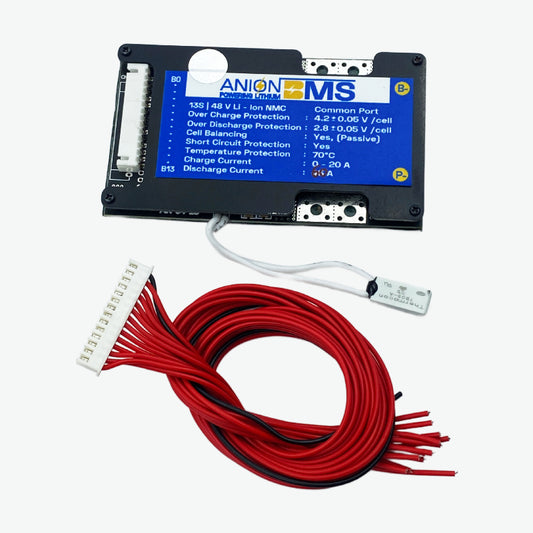13S 48V 60A BMS for Lithium Ion NMC Battery With Cell Balancing (Common Port)