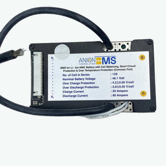 13S 48V 60A BMS for Lithium Ion NMC Battery With Cell Balancing (Common Port)
