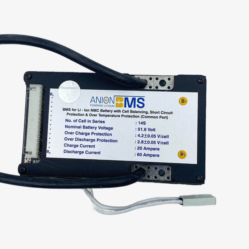 14S 48V 60A BMS for Lithium Ion NMC Battery With Cell Balancing (Common Port)