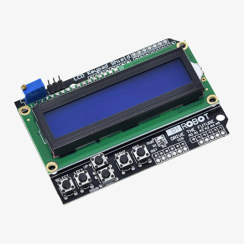 1602 LCD Board Keypad Arduino Shield with Blue Backlight – QuartzComponents