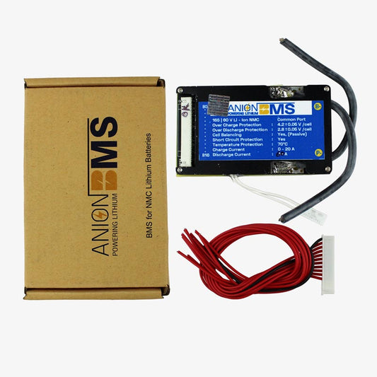 16S 59.2V 60A BMS for Lithium Ion NMC Battery With Cell Balancing (Common Port)