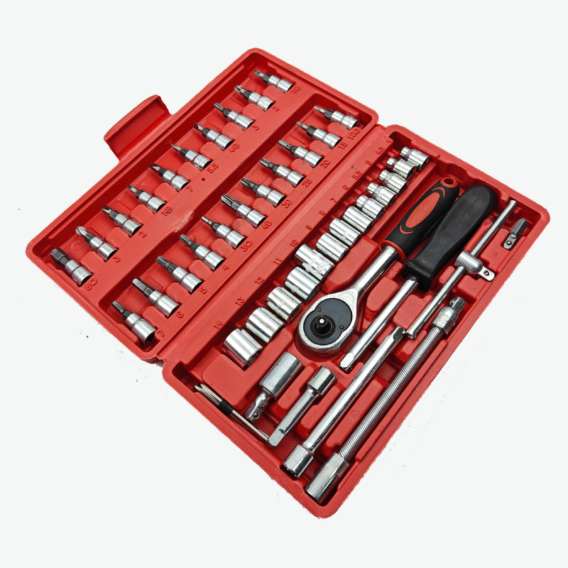 1/4 Inch Square Drive Socket Set - 46 in 1 Tools Kit