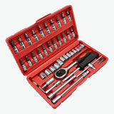 1/4 Inch Square Drive Socket Set - 46 in 1 Pcs Tools Kit (Screwdriver Kit)