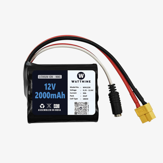 WATTNINE® 11.1V/12V 2000mAh 3S 15C Lithium-ion Rechargeable Battery Pack