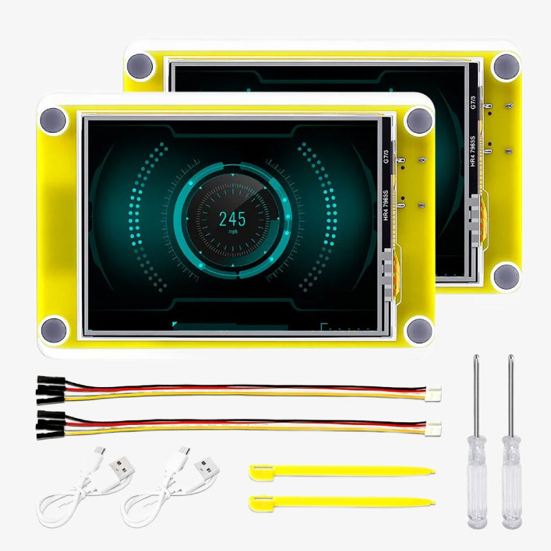 Elecrow 2.4inch ESP32 Solo Miner LCD Display Cryptocurrency Solo Miner with 1000KH/s Hashrate and Built-in WiFi and BLE (2 Pack)