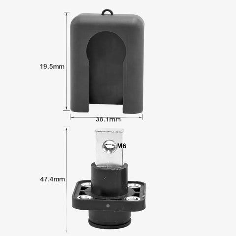 200A Lithium Battery Terminal Block Wall Mount Power Distribution Terminal Black