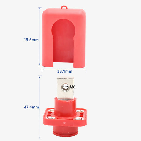 200A Lithium Battery Terminal Block Wall Mount Power Distribution Terminal Red