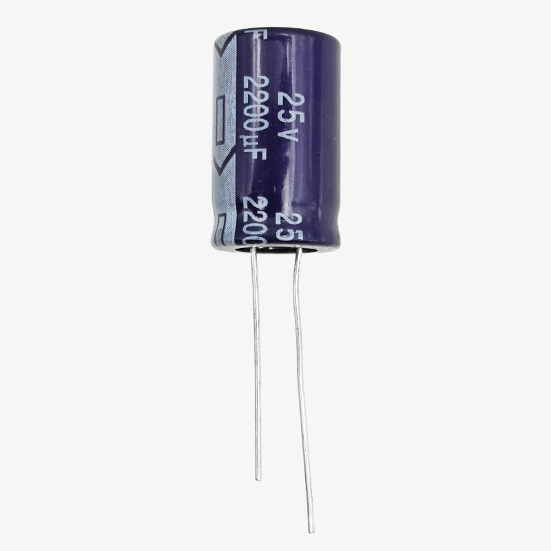 2200uF 25V Radial Electrolytic Capacitor - Through Hole Package