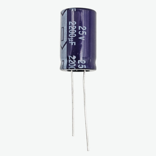 2200uF 25V Radial Electrolytic Capacitor - Through Hole Package