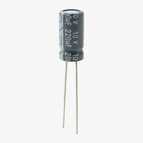 220uF 10V Aluminum Radial Electrolytic Capacitor - Through Hole Package