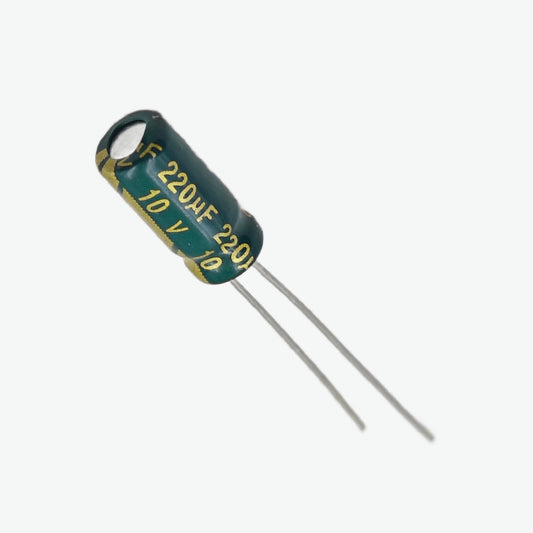220uF 10V Radial Electrolytic Capacitor - Through Hole Package