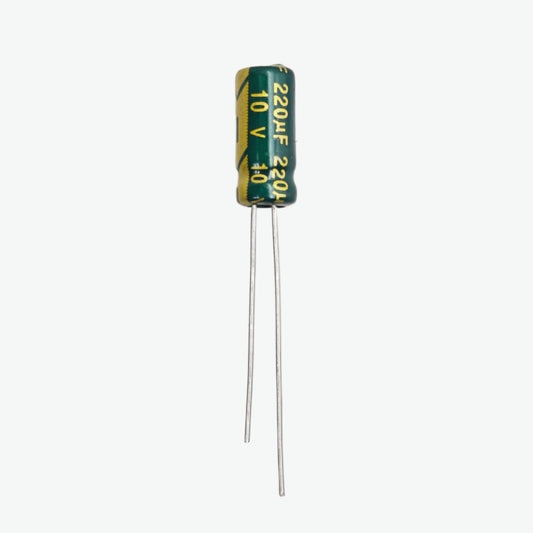 220uF 10V Radial Electrolytic Capacitor - Through Hole Package