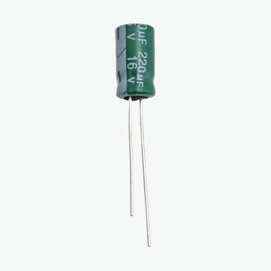 220uF 16V Radial Electrolytic Capacitor - Through Hole Package