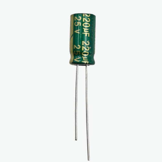 220uF 25V Radial Electrolytic Capacitor - Through Hole Package