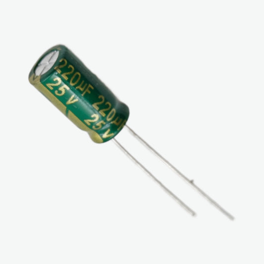 220uF 25V Radial Electrolytic Capacitor 