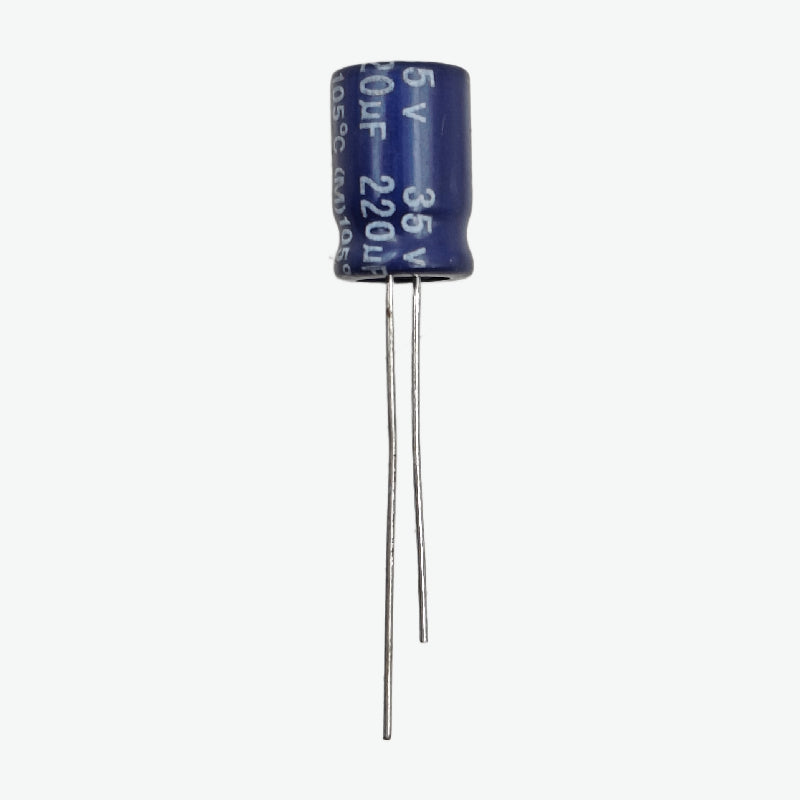 220uF 35V Radial Electrolytic Capacitor - Through Hole Package