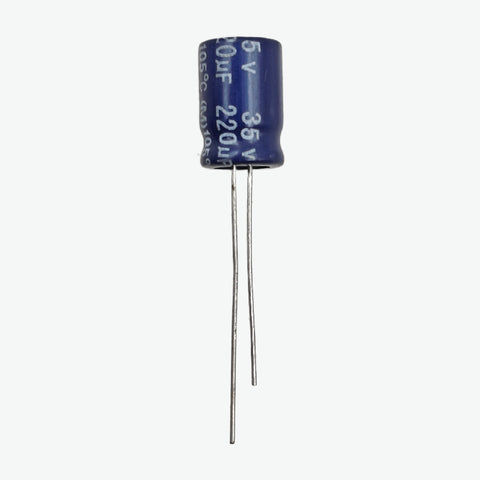 220uF 35V Radial Electrolytic Capacitor - Through Hole Package
