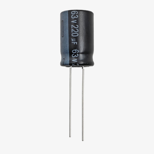 220uF 63V Radial Electrolytic Capacitor - Through Hole Package