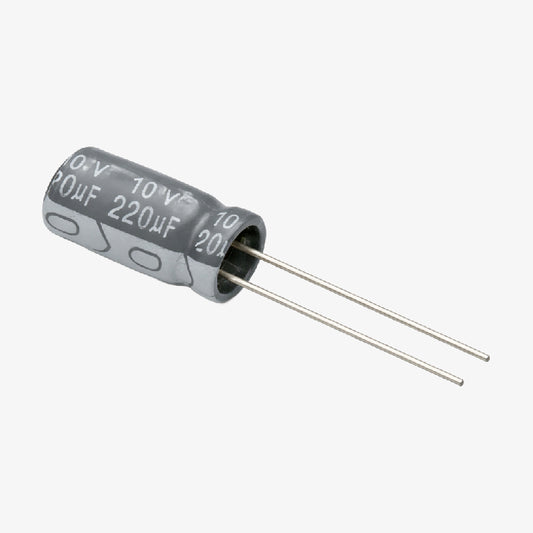 220uF 10V Aluminum Radial Electrolytic Capacitor