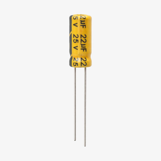 22uF 25V Aluminum Radial Electrolytic Capacitor - Through Hole Package