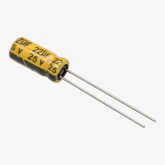 22uF 25V Aluminum Radial Electrolytic Capacitor - Through Hole Package