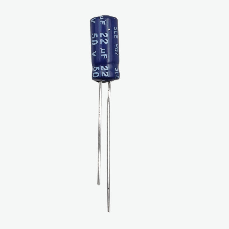 22uF 50V Radial Electrolytic Capacitor - Through Hole Package
