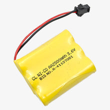 Load image into Gallery viewer, 2500mAh 3.6v Ni-Cd AA Cell Battery Pack with SM Connector for Cordless Phone, Toys, Car, DIY Project Battery