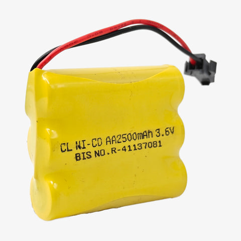 2500mAh 3.6v Ni-Cd AA Cell Battery Pack with SM Connector for Cordless Phone, Toys, Car, DIY Project Battery