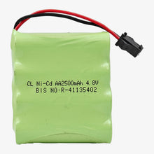 Load image into Gallery viewer, 2500mAh 4.8V Ni-Cd AA Cell Battery Pack with SM Connector for Cordless Phone, Toys, Car, DIY Project Battery