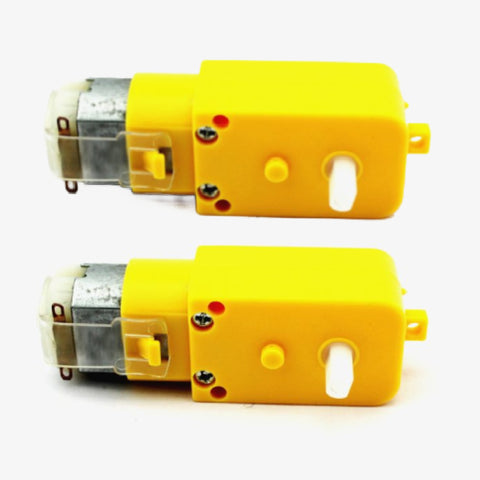 2 DC 100RPM 3-6V DC Dual BO Gear Motor with 2 Rubber Tire Wheel Combo Kit