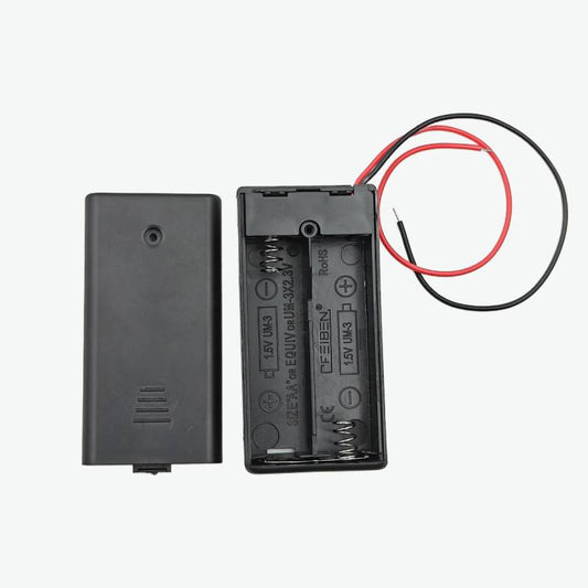 2 x AA Battery Holder with Cover and ON/OFF Switch 