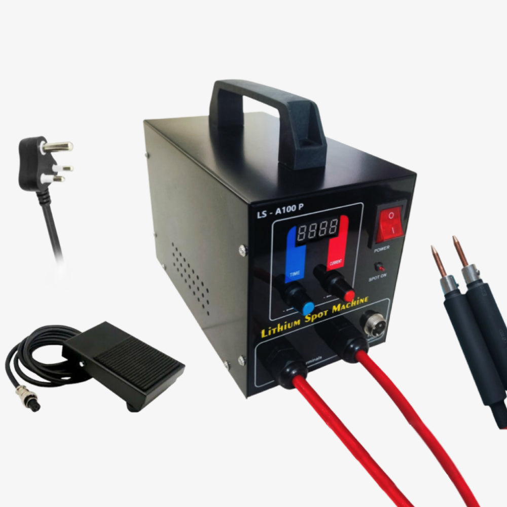 3.5 KVA LS-A100 Portable Lithium Cell Spot Welding Machine for Battery Pack - Includes Double Pen and Pedal