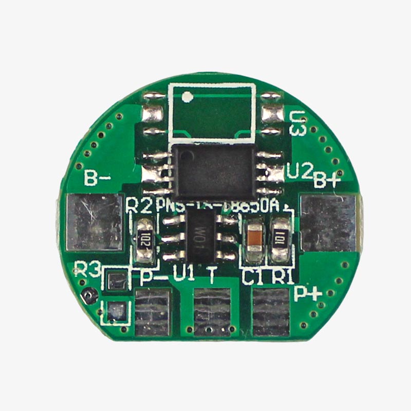 3.7V 1S 2A Round BMS for Li-ion 18650 Cells