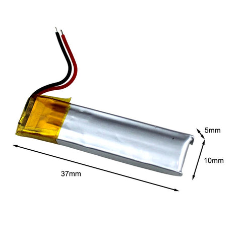 3.7V 450mAh LiPo Battery Dimensions