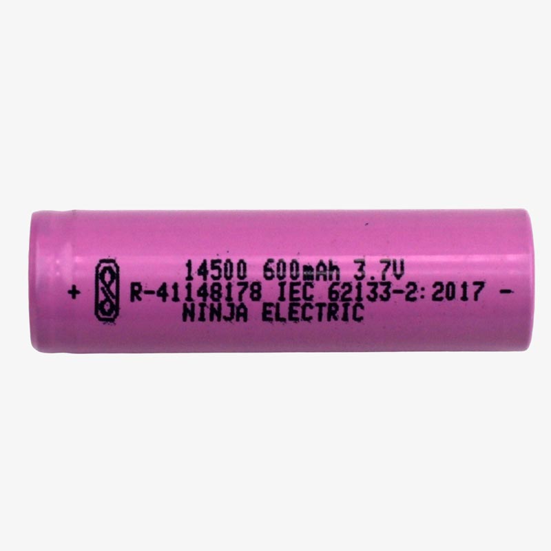3.7V 600mAh 14500 Li-ion Rechargeable Battery Cell